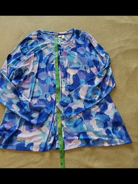 Blue & Lavender Watercolor Cardigan